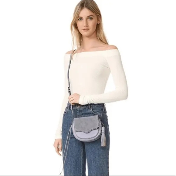 Rebecca Minkoff Mini Suki Lavender & Grey Crossbody Bag - Picture 14 of 15